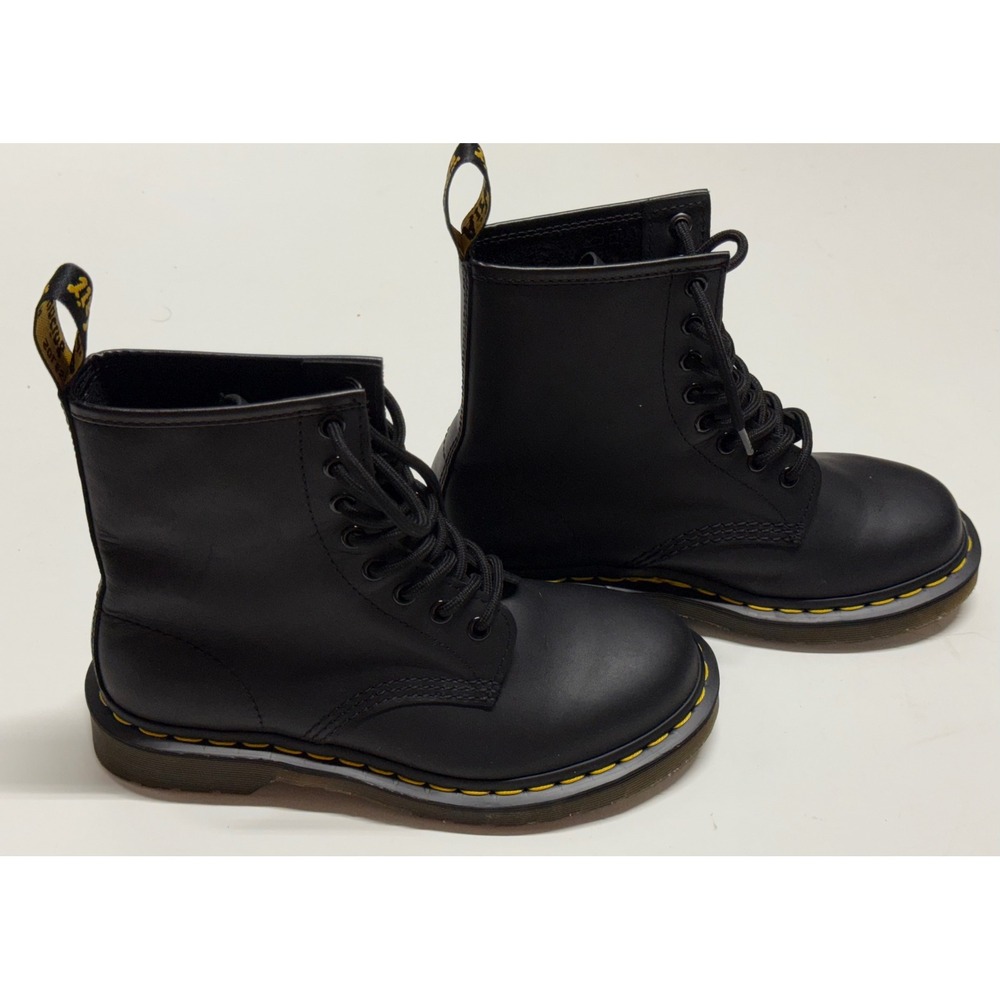Dr. Martens 1460 Smooth Black Leather 8 Eye Lace Up Boots 11822 USL 6